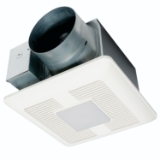 Panasonic WhisperCeiling® DC™ FV-0511VQL1 Round Duct Square Grille Ventilation Fan/Light with ECM Motor, L-Shaped Mounting Bracket, LED Lamp, 120 VAC, Zinc Aluminum Magnesium Housing