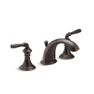Kohler® 394-4-2BZ Devonshire® Widespread Bathroom Sink Faucet, 1.2 gpm Flow Rate, 3-3/8 in H Spout, 8 to 16 in Center, Oil Rubbed Bronze, 2 Handles, Pop-Up Drain