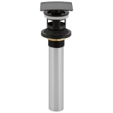 DELTA® 72175-BL Push Activated Pop-Up Drain Assembly, Matte Black, Brass Drain, Square Pop Up