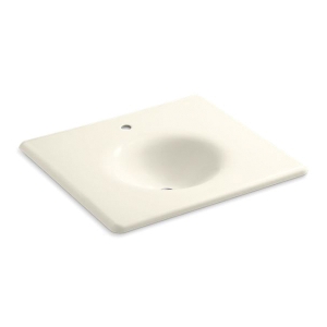 Kohler® 3048-1-96 Iron/Impressions® 25" Enameled Cast Iron Vanity Top With Integrated Round Sink, Biscuit