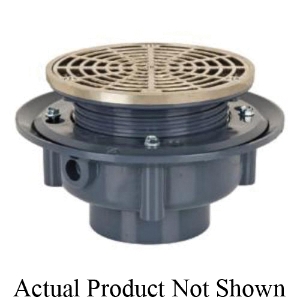 Adjustable Flashing Drain With Ring and Strainer, 2 in Outlet, Hub Connection, 5-1/2 in, ABS Drain redirect to product page