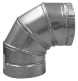 ECCO™ 200414 490EL Adjustable Vent Elbow, 90 deg, Aluminum, 26, 27 ga