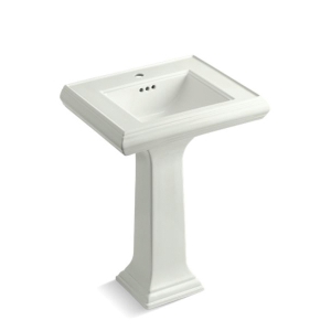 Kohler® 2238-1-NY Memoirs® Bathroom Sink Basin With Overflow Drain, Rectangular Shape, 24 in W x 19-3/4 in D x 34-3/8 in H, Pedestal Mount, Fireclay, Dune