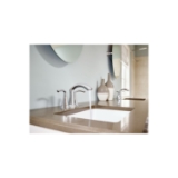 Moen® 6172BN Centerset Bathroom Faucet, Glyde™, Brushed Nickel, 2 Handles, Metal Pop-Up Drain, 1.2 gpm Flow Rate