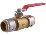 Sharkbite® 22222-0000LF Ball Valve, 1/2 in Nominal, Push-Fit End Style, Brass Body, Full Port, EPDM Softgoods