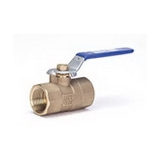 Milwaukee Valve BA-200-114 2-Piece Ball Valve With Handle, 1-1/4 in, NPT, Forged Brass Body, Standard Port, Import