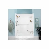 ELM® 3454M Rectangular Single Threshold Shower Floor, DuraBase®, White, 54 in L x 34 in W x 4-1/2 in D