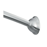 Moen® CSR2166CH Adjustable Curved Shower Rod with Flange, 1 in Dia x 6 ft L Rod/Track, 304 Stainless Steel, Chrome