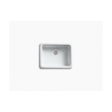 Kohler® 6585-FF Iron/Tones® Kitchen Sink, Sea Salt™, Rectangular Shape, 21 in L x 16 in W x 7-1/2 in D Bowl, 24-1/4 in L x 18-3/4 in W x 8-1/4 in H, Top/Undermount, Enameled Cast Iron