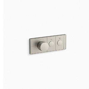 Kohler® 26346-9-BN 2-Outlet Thermostatic Valve Control Panel, 8 gpm Valve, Vibrant® Brushed Nickel