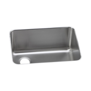 Elkay® ELUH231710L Lustertone™ Classic Traditional Kitchen Sink, Rectangle Shape, 23 in L x 16-3/4 in W Bowl x 10 in D Bowl, 25-1/2 in L x 19-1/4 in W x 10 in H, Undermounting, 18 ga 304 Stainless Steel