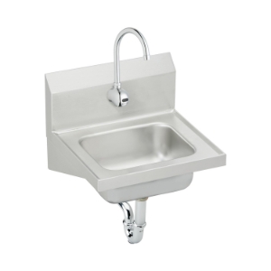 Elkay® CHS1716SACC Handwash Sink Package, 16-3/4 in W x 13 in D x 16-3/4 in H, Wall Mount, Stainless Steel, Buffed Satin