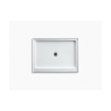 Kohler® 9026-0 Purist® Single Threshold Shower Receptor, White, Center Drain, 48 in L x 36 in W x 5-1/8 in D