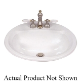 Mansfield® 249-4 BIS Self-Rimming Lavatory With Consealed Front Overflow, Maverick™ I, Round Shape, 4 in Faucet Hole Spacing, 19 in W x 19 in D x 8-1/2 in H, Drop-In Mount, Vitreous China, Biscuit