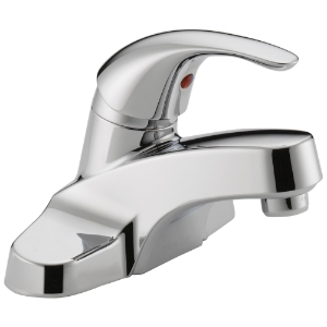 Peerless® P138LF-M Choice Centerset Lavatory Faucet, Polished Chrome, 1 Handle, Grid Strainer Drain, 1.2 gpm Flow Rate