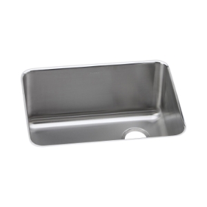 Elkay® ELUH231712R Lustertone™ Classic Traditional Kitchen Sink, Rectangle Shape, 23 in L x 16-3/4 in W Bowl x 12 in D Bowl, 25-1/2 in L x 19-1/4 in W x 12 in H, Undermounting, 18 ga 304 Stainless Steel