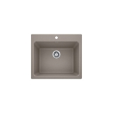 Blanco 401926 LIVEN™ SILGRANIT® Laundry Sink, Rectangle Shape, 25 in W x 22 in H, Drop-In/Under Mount, Granite, Truffle