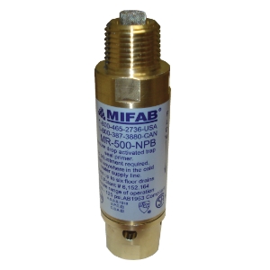 MIFAB® MR-500-NPB M-500 Pressure Drop Activated Trap Seal Primer, 4-1/8 in L, 1/2 in FNPT x 1/2 in MNPT Connection redirect to product page