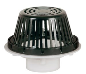 Sioux Chief 868-P4MSTP2 Roof Drain with Dome/Overflow, 4 in Outlet, PVC Drain