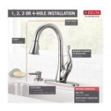 DELTA® 16968-SD-DST Pull-Down Kitchen Faucet, Talbott™, 1.8 gpm Flow Rate, Chrome, 1 Handle, 1 Faucet Hole, Function: Traditional, Commercial