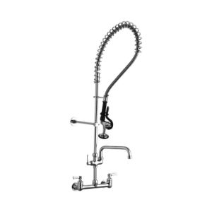 Elkay® LK943AF12LC Traditional Pre-Rinse Faucet, Commercial, 1.5 gpm Flow Rate, 8 in Center, Fixed Spout, Polished Chrome, 3 Handles