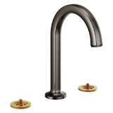 Brizo® 65306LF-BNXLHP Kintsu™ Widespread Lavatory Faucet, 1.5 gpm at 60 psi Flow Rate, 5-11/16 in H Spout, 6 to 16 in Center, Brilliance® Black Onyx, 2 Handles