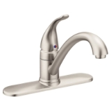 Moen® 7081SRS Kitchen Faucet With Less Side Spray, 1.5 gpm, 4 in Center, Spot Resist™ Stainless, 1 Handle