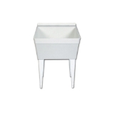 Florestone™ FM-1 Utility Sink, 22-3/8 in W x 23-1/8 in D x 35-1/2 in H, Floor Mount, White