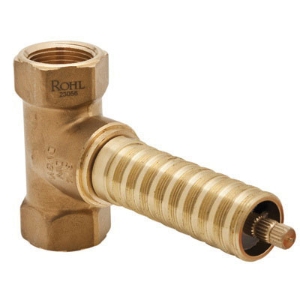 Rohl® R1040R Volume Control Rough-In Valve, 3/4 in FNPT Inlet x 3/4 in FNPT Outlet, 16 gpm, Brass Body