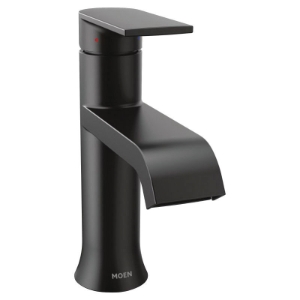 Moen® 6702BL Bathroom Faucet, Genta™, 1.2 gpm Flow Rate, 4-1/16 in H Spout, 1 Handle, Pop-Up Drain, 1 or 3 Faucet Holes, Matte Black