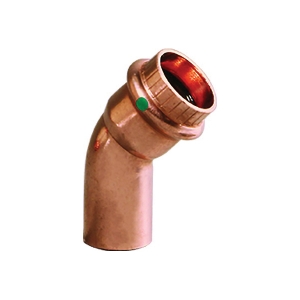 Viega ProPress® 77647 45 deg Tube Elbow, 1 in Nominal, Fitting x Press End Style, Copper