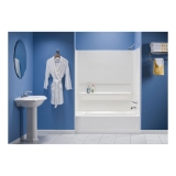 ELM® T6030RWHT Premier Bathtub, Topaz™, Soaking, 60 in L x 30 in W, Right Drain, White