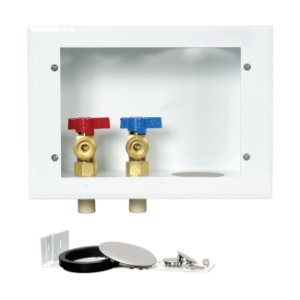 Oatey® 38979 Washing Machine Outlet Box, Metal, 1/4 Turn, CPVC, 2" Rubber Tailpiece