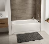 BOOTZ® 011-2343-00 Maui Plus 6032 Left Hand Drain Alcove Bathtub, 60" × 32" × 16.562", White