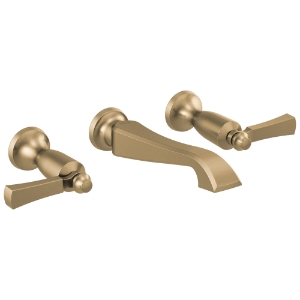 DELTA® T3556LF-CZWL Dorval™ Bathroom Faucet Trim Only, Commercial/Residential, 1.2 gpm Flow Rate, 2-5/8 in H Spout, 8 in Center, Champagne Bronze, 2 Handles, Function: Traditional