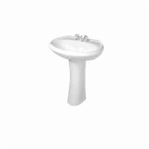 Gerber® G0012514 Maxwell® Lavatory Sink With Consealed Front Overflow, 4 in Faucet Hole Spacing, Pedestal Mount, White