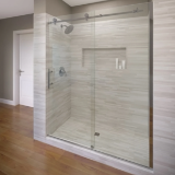 RODA™ by Basco® VINA-935-47CLBN Vinesse 935 Rolling Shower Door with Fixed Panel, Clear Glass, Brushed Nickel, 3/8 in THK Glass