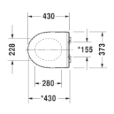 DURAVIT 0020790000 Soft Close Toilet Seat, Elongated Bowl, Close Front Front, Plastic, White