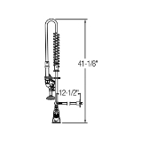 Elkay® LK543C Universal Traditional Food Service Faucet, Commercial, 1.6 gpm Flow Rate, Fixed Spout, Polished Chrome, 2 Handles