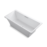 Kohler® 819-F62-0 Reve® Bathtub with Center Toe-Tap Drain, Rectangular Shape, 66-15/16 in L x 31-1/2 in W, Center Drain, Enamel Coated/White