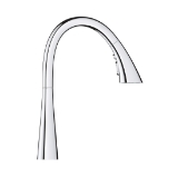 GROHE 32298003 Ladylux® Pull-Down Kitchen Faucet, 1.75 gpm Flow Rate, Polished Chrome, 1 Handle, 1 Faucet Hole, Residential