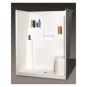 Oasis® SH-6036LS Vursa Left Hand Seat Shower Stall, 60 in W x 77-1/4 in H, Fiberglass, White