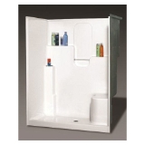 Oasis® SH-6036RS Vursa Right Hand Seat Shower Stall, 60 in W x 77-1/4 in H, Fiberglass, White