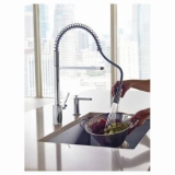 Moen® 5923 Align™ Pre-Rinse Spring Kitchen Faucet, 1.5 gpm Flow Rate, Pull-Down Spout, Chrome, 1 Handle