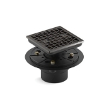 Kohler® 9136-TT ClearFlo™ Square Shower Drain, Solid Brass Grid, PVC/Brass Drain, Vibrant® Titanium