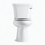 Kohler® 3979-RA-0 2-Piece Toilet, Highline® Comfort Height®, Elongated Bowl, 16-1/2 in H Rim, 12 in Rough-In, 1.6 gpf, White