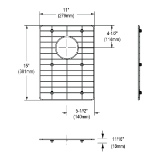 Elkay® GFOBG1216SS Bottom Grid, 11 in L x 15 in W x 11/16 in H