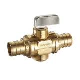 dahl dahal-Eco™ mini-ball™ 521-PX5-PX5 Straight In-Line Stop and Isolation Valve with Drain Screw and O-ring Seal, 3/4 in Nominal, PEX (Crimp) End Style, 250 psi Pressure, Brass Body, Rough Brass