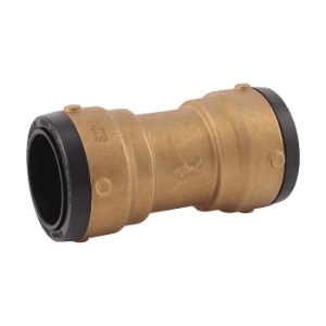 SharkBite™ UXL0141 Straight Pipe Coupling, 1-1/2 in Nominal, Push-to-Connect End Style, DZR Brass