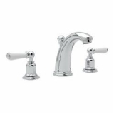 Perrin & Rowe® U.3760L-APC-2 Bath Edwardian Widespread Lavatory Faucet, 1.2 gpm Flow Rate, 4 in H Spout, 6 to 16 in Center, Polished Chrome, 2 Handles